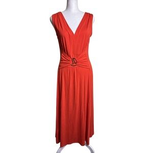 Liz Lange Women's Dress Long Dress Orange‎ Sleeveless with Jacket Size PS and S